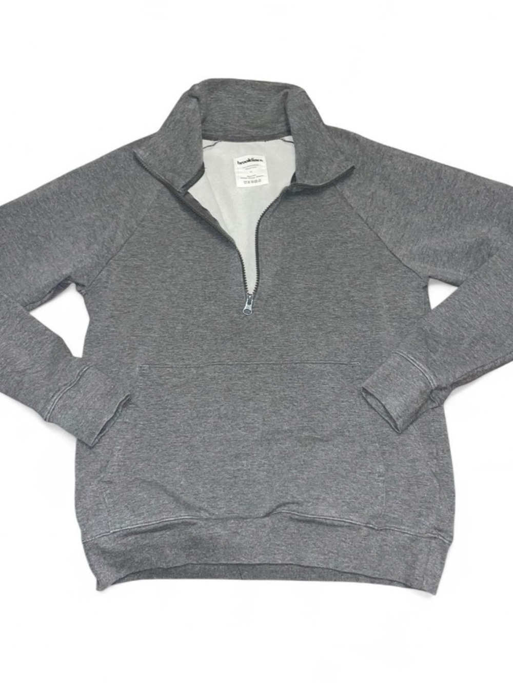 Brooklinen Women’s Gray Quarter-Zip Pullover Sweatshirt